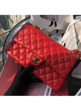 CHANEL CLASSIC DOUBLE FLAP BAG  25 RED